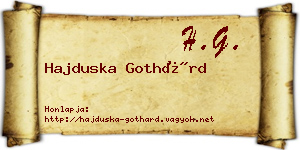 Hajduska Gothárd névjegykártya